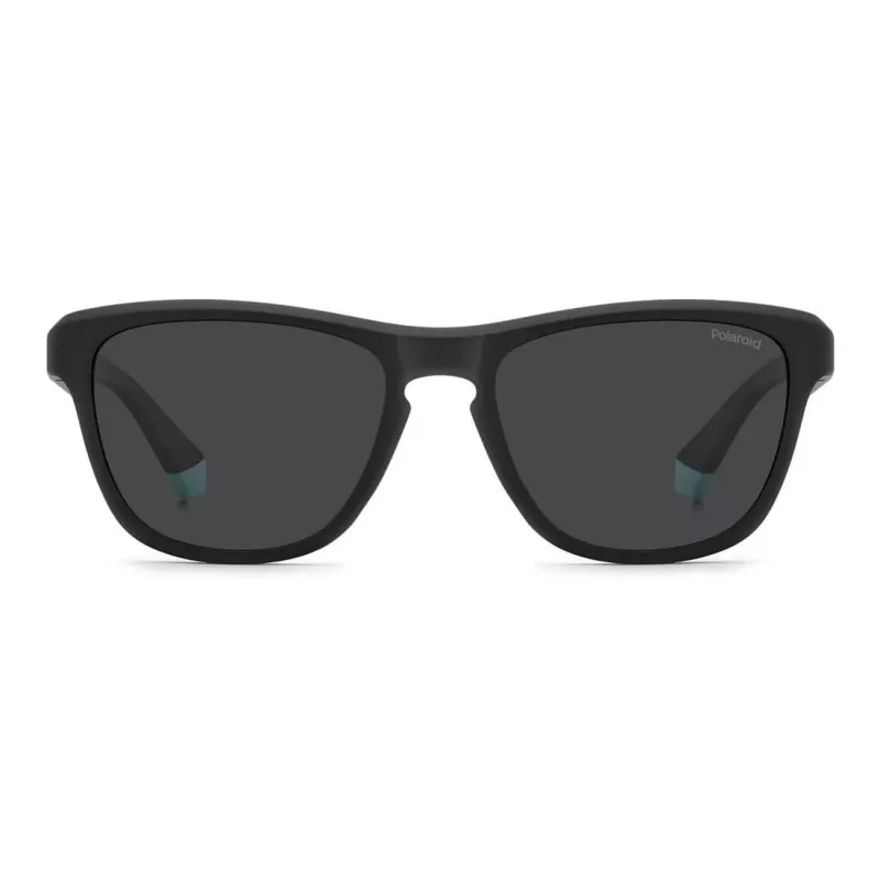 POLAROID PLD2168S003 Óculos de sol retangulares de homem - armação preta mate, lentes cinzentas polarizadas, 54 mm
