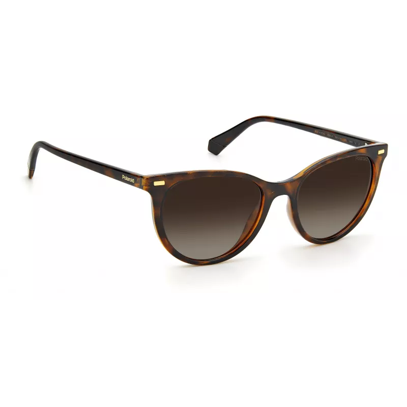 Óculos de sol quadrados de mulher Polaroid PLD4107S086F2 - armação Havana lentes castanhas