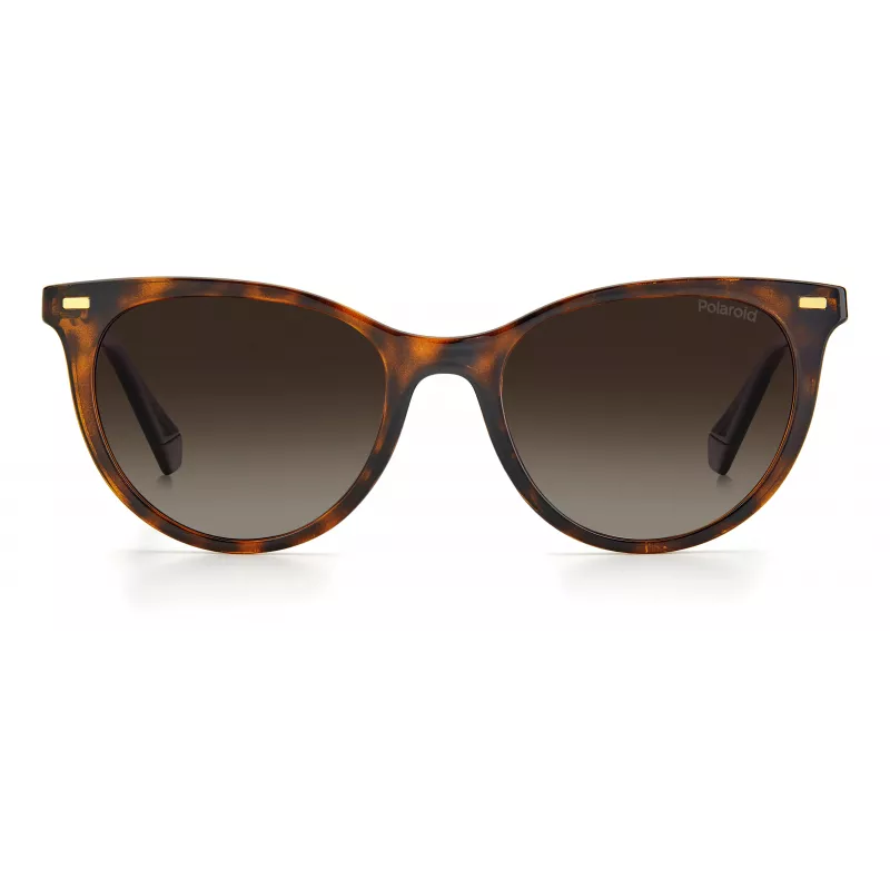 Óculos de sol quadrados de mulher Polaroid PLD4107S086F2 - armação Havana lentes castanhas