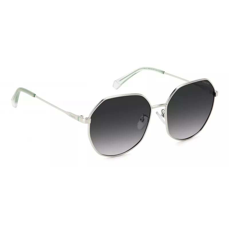 Óculos de sol Polaroid PLD4140GSX010 mulher retangulares - armação preta lentes cinzentas polarizadas 59 mm