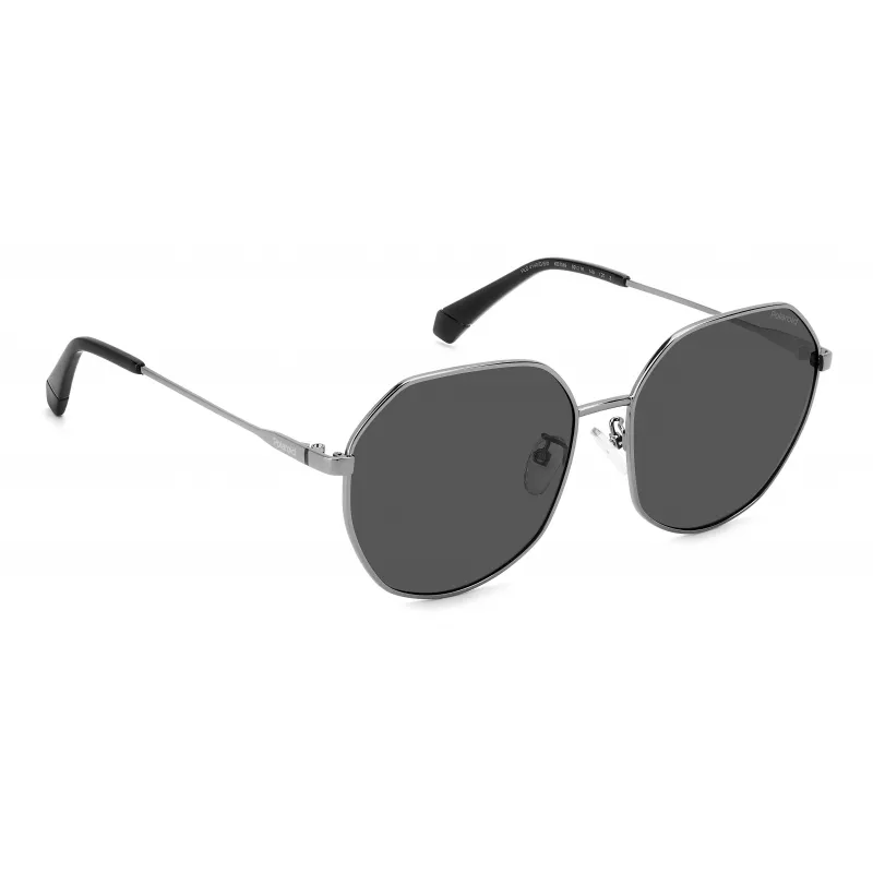 Óculos de sol de mulher tipo aviador Polaroid PLD4140GSXKB7 - armação Havana, lentes castanhas polarizadas, 59mm