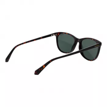Óculos de sol retangulares Polaroid PLD4161S55086 mulher - armação Havana tartaruga, lentes polarizadas castanhas, 55mm