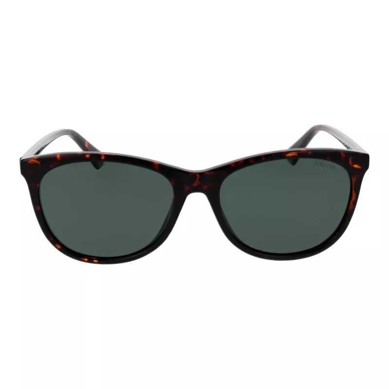 Óculos de sol retangulares Polaroid PLD4161S55086 mulher - armação Havana tartaruga, lentes polarizadas castanhas, 55mm