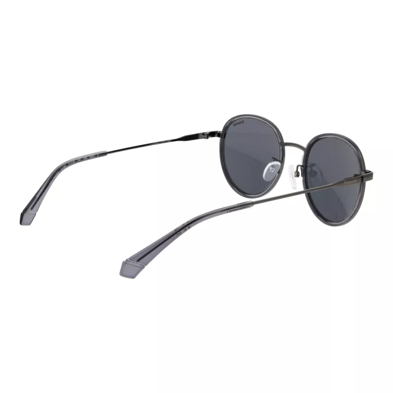Óculos de sol quadrados unissexo Polaroid PLD4173GSX51K - Armação preta lentes cinzentas polarizadas 51mm