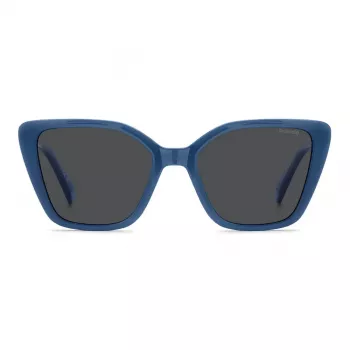Óculos de sol de mulher Polaroid PLD4189SMVU - armação preta, lentes cinzentas polarizadas, 53 mm