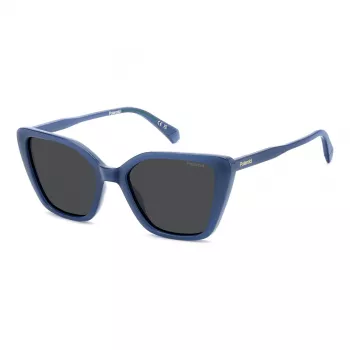 Óculos de sol de mulher Polaroid PLD4189SMVU - armação preta, lentes cinzentas polarizadas, 53 mm