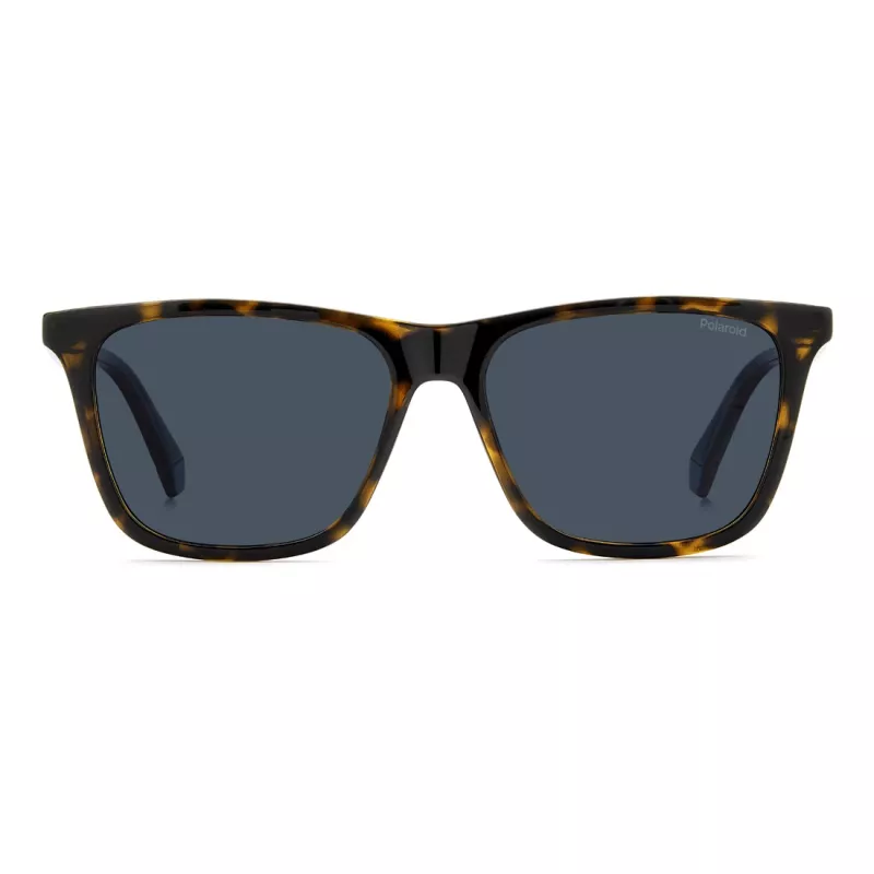Óculos de sol de homem Polaroid PLD4190S086 retangulares Havana com lentes castanhas polarizadas