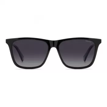 Óculos de sol retangulares de homem POLAROID PLD4190S807 - armação preta lentes polarizadas cinzentas 56 mm