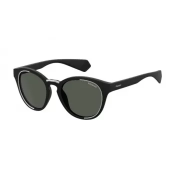 Óculos de sol unissexo Polaroid PLD6065S807 retangulares - armação preta, lentes cinzentas polarizadas, 52 mm