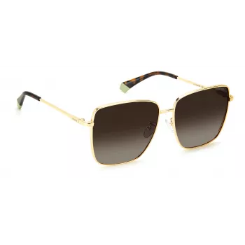 Óculos de sol de mulher Polaroid PLD6164GS06JL - armação Havana, lentes castanhas polarizadas, 59 mm