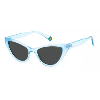 Óculos de sol de mulher Polaroid PLD6174SMVUM9 - Armação Havana, lentes castanhas degradê polarizadas, 52mm