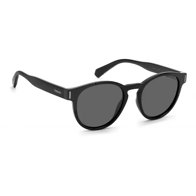 Óculos de sol retangulares Polaroid PLD6175S807M9 unissexo - armação preta lentes cinzentas polarizadas 51mm