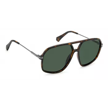 Óculos de sol unissexo Polaroid PLD6182/S - armação tartaruga havana, lentes castanhas polarizadas, 59 mm
