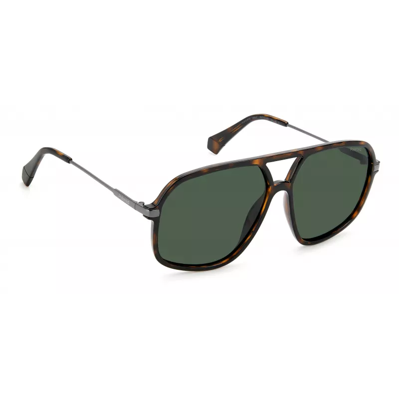 Óculos de sol unissexo Polaroid PLD6182/S - armação tartaruga havana, lentes castanhas polarizadas, 59 mm