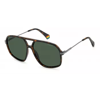 Óculos de sol unissexo Polaroid PLD6182/S - armação tartaruga havana, lentes castanhas polarizadas, 59 mm
