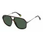 Óculos de sol unissexo Polaroid PLD6182/S - armação tartaruga havana, lentes castanhas polarizadas, 59 mm
