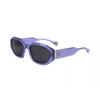 Óculos de sol de mulher Polaroid PLD6189S789 - armação Havana, lentes castanhas polarizadas - 55/18/140 mm
