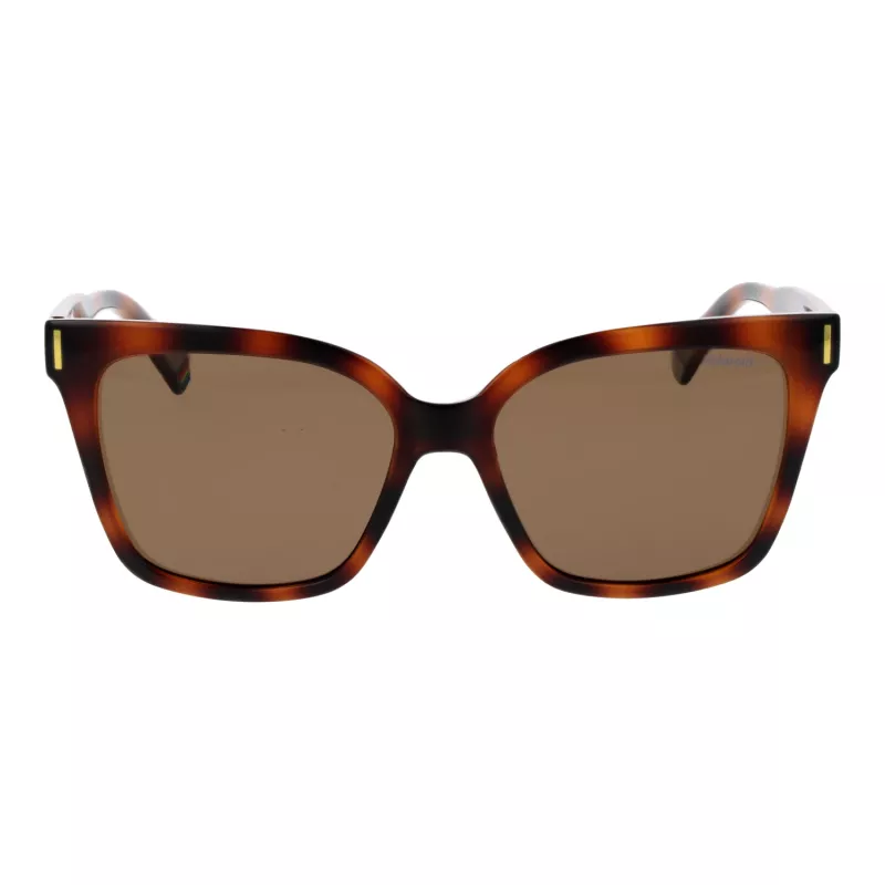 Óculos de sol de mulher Polaroid PLD6192S54086 - armação Havana castanho, lentes castanhas polarizadas - 54mm