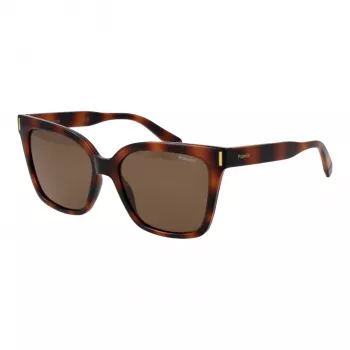 Óculos de sol de mulher Polaroid PLD6192S54086 - armação Havana castanho, lentes castanhas polarizadas - 54mm