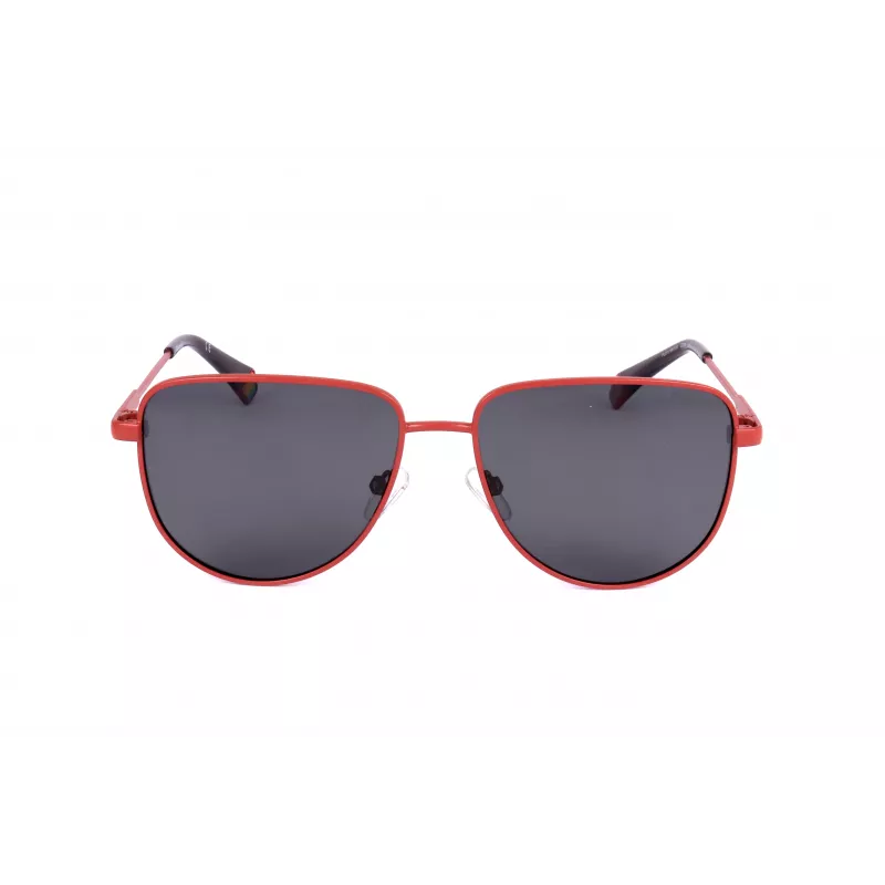 Óculos de sol quadrados Polaroid PLD6196SX0Z3 unissexo - armação preta lentes polarizadas cinzentas 56mm
