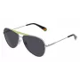 Óculos de sol retangulares unissexo Polaroid PLD6200SXKU2G - lentes cinzentas polarizadas - armação preta