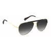 Óculos de sol retangulares unissexo Polaroid PLD6200SXRHLG - Armação preta Lentes cinzentas polarizadas 61 mm