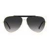 Óculos de sol retangulares unissexo Polaroid PLD6200SXRHLG - Armação preta Lentes cinzentas polarizadas 61 mm