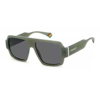 Óculos de sol retangulares unissexo POLAROID PLD6209SX1ED - armação preta, lentes cinzentas