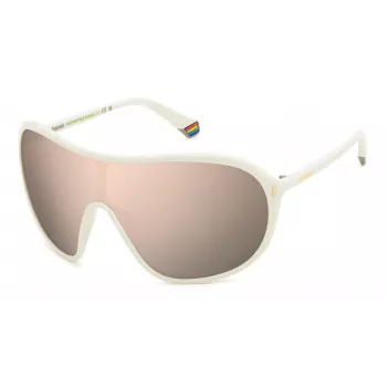 Óculos de sol POLAROID PLD6216SVK6 unissexo retangulares - armação de propionato cinzenta escura, lentes de policarbonato cinzentas polarizadas, proteção UV400