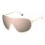 Óculos de sol POLAROID PLD6216SVK6 unissexo retangulares - armação de propionato cinzenta escura, lentes de policarbonato cinzentas polarizadas, proteção UV400