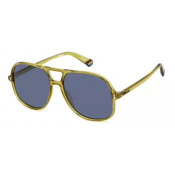 Óculos de sol unissexo POLAROID PLD6217S40G - Armação preta, lentes cinzentas polarizadas, 57 mm