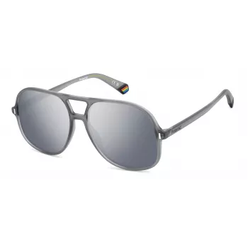 Óculos de sol unissexo POLAROID PLD6217SRIW - armação preta, lentes cinzentas polarizadas, 57 mm