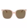 Óculos de sol quadrados de mulher Polaroid PLD6218S5635J - armação de acetato Havana castanho com lentes castanhas polarizadas - 56 mm