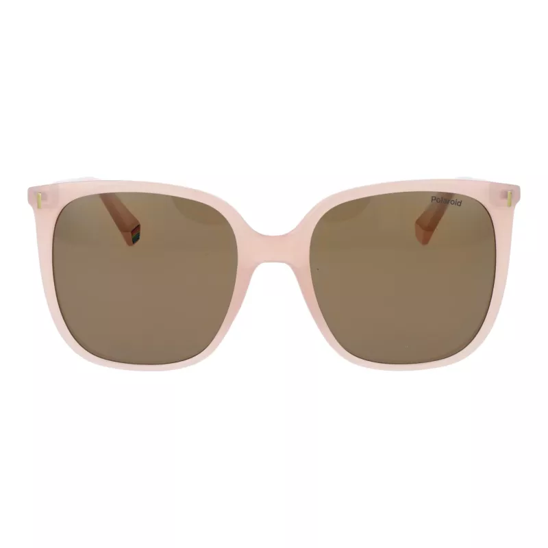 Óculos de sol quadrados de mulher Polaroid PLD6218S5635J - armação de acetato Havana castanho com lentes castanhas polarizadas - 56 mm
