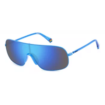 Óculos de sol unissexo POLAROID PLD6222SMVU retangulares - armação preta, lentes cinzentas polarizadas, 99 mm