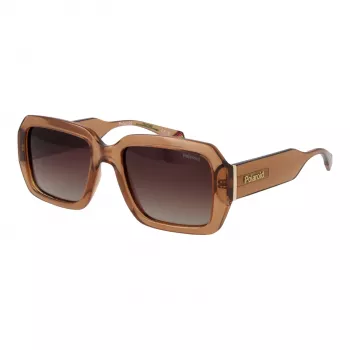 Óculos de sol retangulares POLAROID PLD6223SX5409 unissexo - armação preta, lentes cinzentas polarizadas, 54 mm
