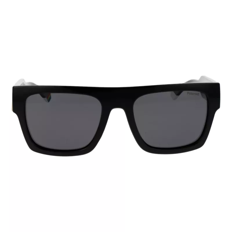 Óculos de sol retangulares unissexo POLAROID PLD6224SX5480 - armação preta, lentes cinzentas polarizadas, 54 mm
