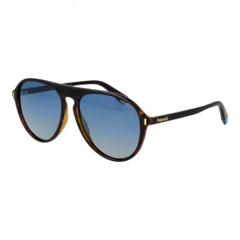 Óculos de sol Polaroid PLD6225S57086 homem retangulares - armação havana, lentes cinzentas polarizadas