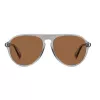 Polaroid PLD6225SKB7 Óculos de sol retangulares polarizados para homem - Armação preta lentes cinzentas