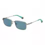 Óculos de sol unissexo Polaroid PLD6227SX566L armação quadrada Havana lente verde polarizada 56mm