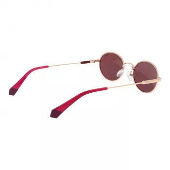 Óculos de sol unissexo Polaroid PLD6228SX53LT retangulares - armação Havana, lentes castanhas polarizadas - 53 mm