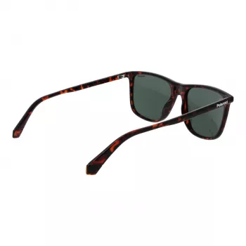 POLAROID PLD6232S55086 Óculos de sol retangulares de homem - armação preta, lentes cinzentas polarizadas, 55 mm
