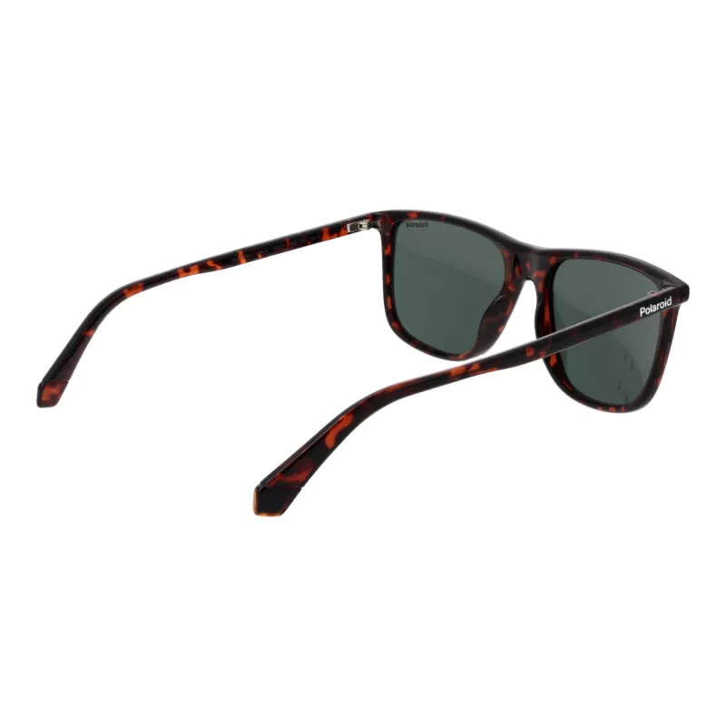 POLAROID PLD6232S55086 Óculos de sol retangulares de homem - armação preta, lentes cinzentas polarizadas, 55 mm