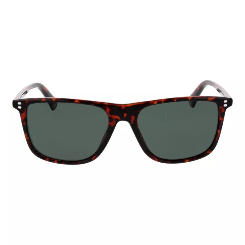 POLAROID PLD6232S55086 Óculos de sol retangulares de homem - armação preta, lentes cinzentas polarizadas, 55 mm