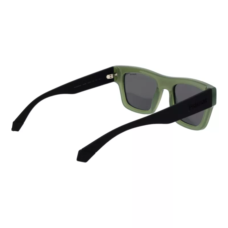 Óculos de sol retangulares para homem Polaroid PLD6238SX511E, preto mate, com lentes TAC cinzentas polarizadas, UV400