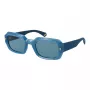 Óculos de sol retangulares unissexo Polaroid PLD6239SX51MV - armação preta lentes cinzentas 51mm