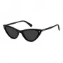 Óculos de sol de mulher Polaroid PLD6246S807 retangulares - armação preta, lentes cinzentas polarizadas, 52 mm