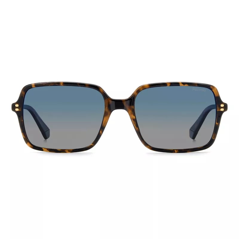 Óculos de sol retangulares de homem POLAROID PLD6247S086 Havana com lentes verdes polarizadas