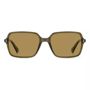 Óculos de sol retangulares polarizados de homem Polaroid PLD6247S09Q - armação preta lentes cinzentas 56 mm
