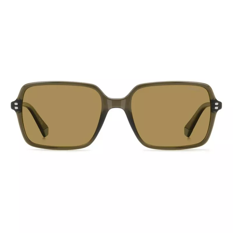 Óculos de sol retangulares polarizados de homem Polaroid PLD6247S09Q - armação preta lentes cinzentas 56 mm